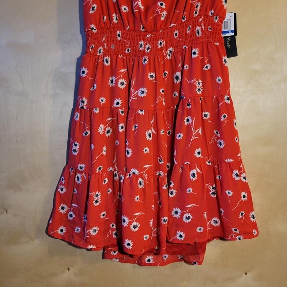 City Studio Coral Pink Floral Tie Back Dress Women Size XL NWT - Picture 10 of 11